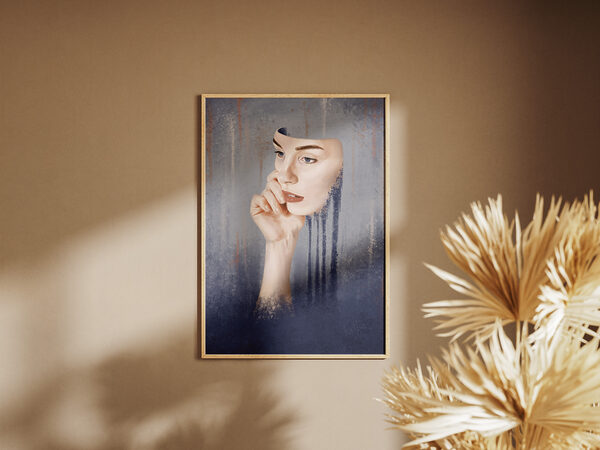Framed Surreal Art Print on Matte Paper in Muted Colors about Neurodiversity | "Masking" - Image 6