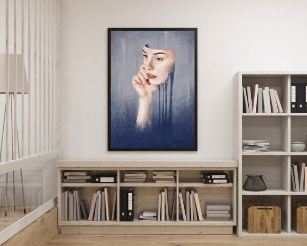 Framed Surreal Art Print on Matte Paper in Muted Colors about Neurodiversity | "Masking" - Image 2