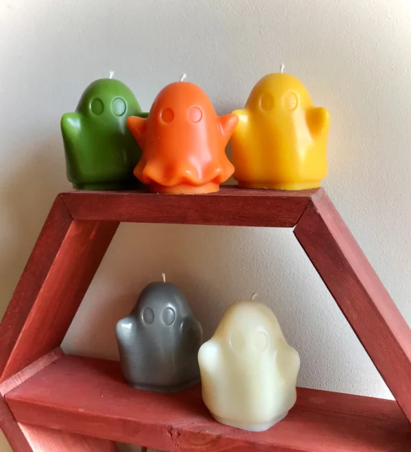 Ghost Candle ~ Halloween, October, spooky, cute ~ Beeswax, soy way, natural wax - Image 7