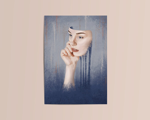 Unframed Surreal Art Print on Matte Paper in Muted Colors about Neurodiversity | "Masking" - Image 7