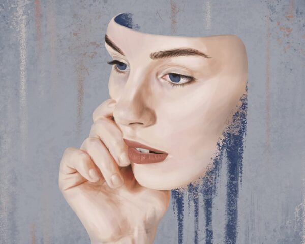 Unframed Surreal Art Print on Matte Paper in Muted Colors about Neurodiversity | "Masking" - Image 3