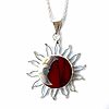 Sun and Moon Red Jasper Pendant with Chain