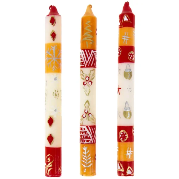 TALL HAND PAINTED CANDLES kimeta