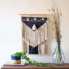 black and cream boho wallhanging